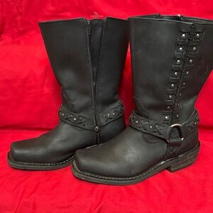 Harley-Davidson Black Heeled Boots